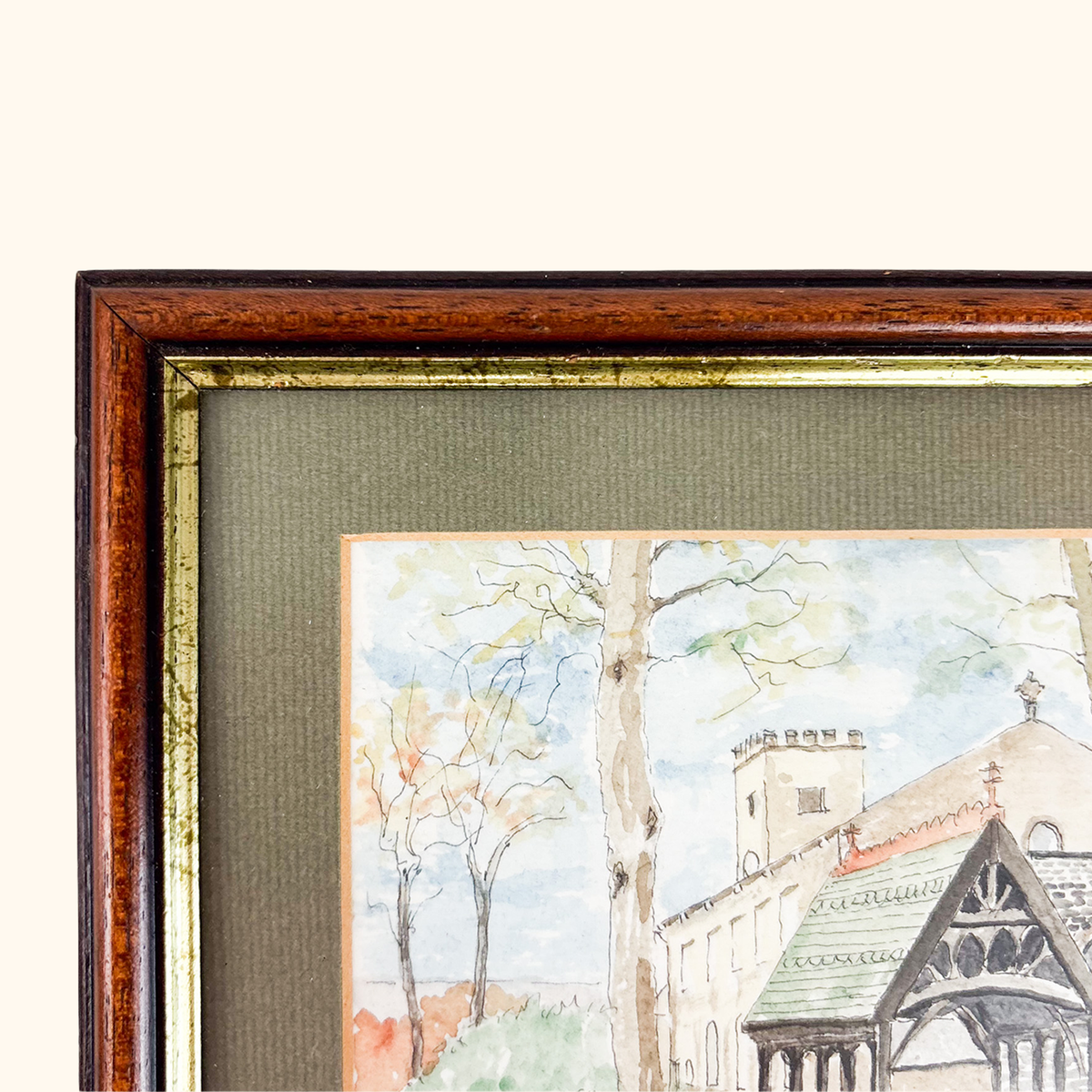 Framed Church Watercolour Painting William Spry