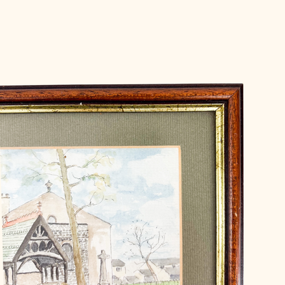 Framed Church Watercolour Painting William Spry