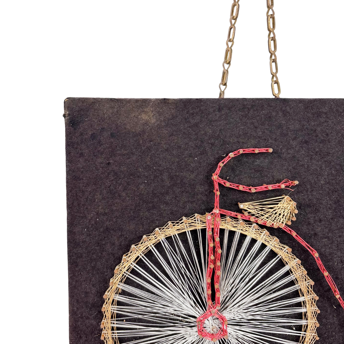 Penny Farthing Bicycle String Art Vintage 1960s