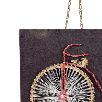 Penny Farthing Bicycle String Art Vintage 1960s