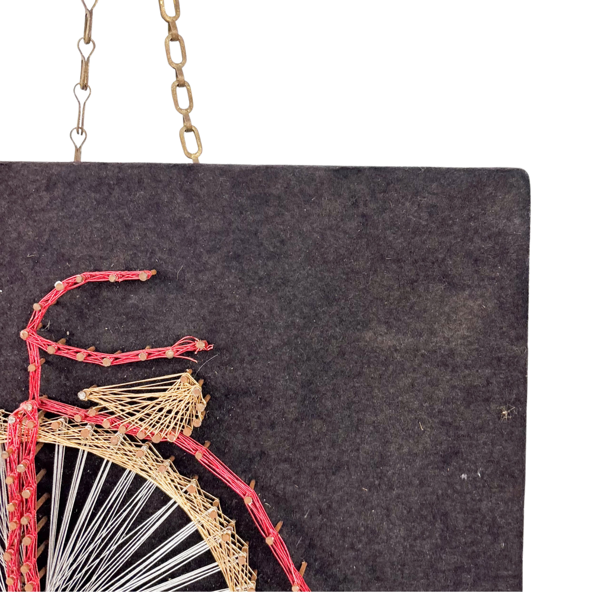 Penny Farthing Bicycle String Art Vintage 1960s