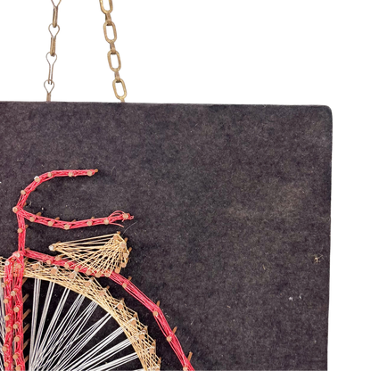 Penny Farthing Bicycle String Art Vintage 1960s