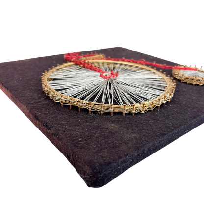 Penny Farthing Bicycle String Art Vintage 1960s