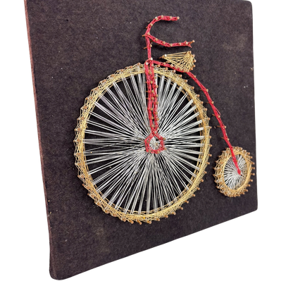 Penny Farthing Bicycle String Art Vintage 1960s