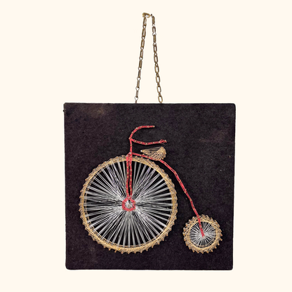 Penny Farthing Bicycle String Art Vintage 1960s