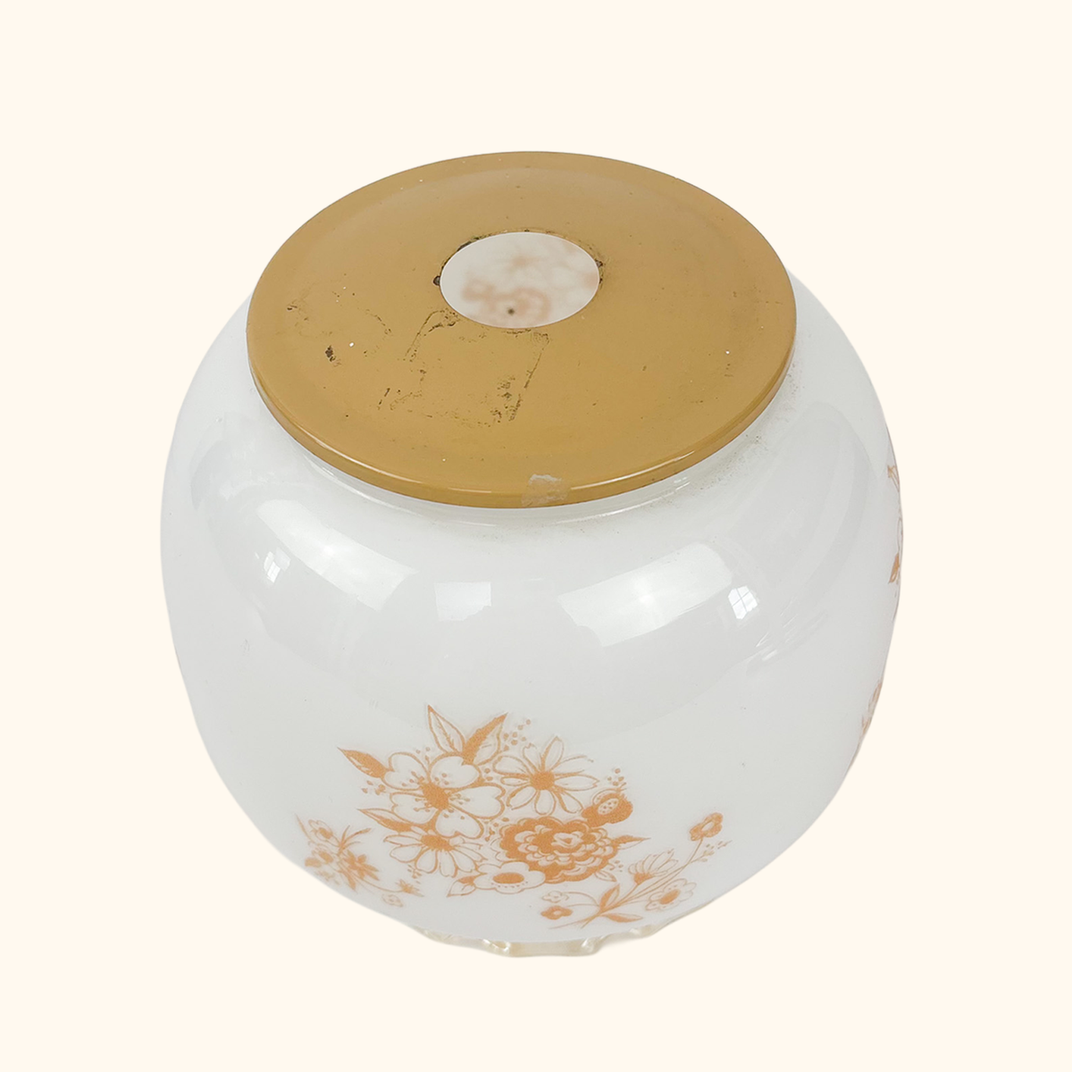 Art Deco White Frosted Frilly Glass Lamp Shade