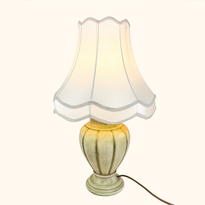Large Ceramic Table Lamp Cream Bell Shade Vintage 1997