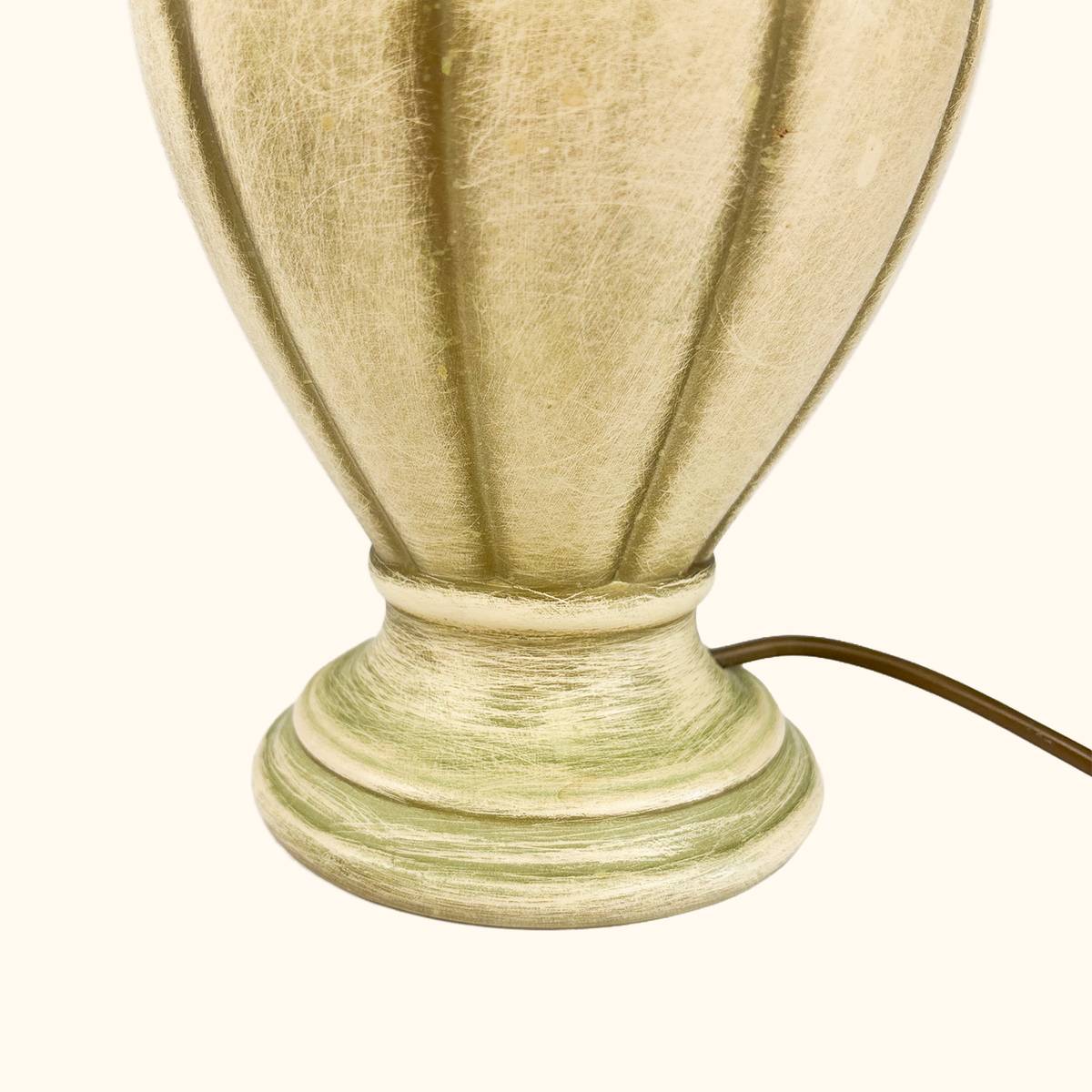 Large Ceramic Table Lamp Cream Bell Shade Vintage 1997