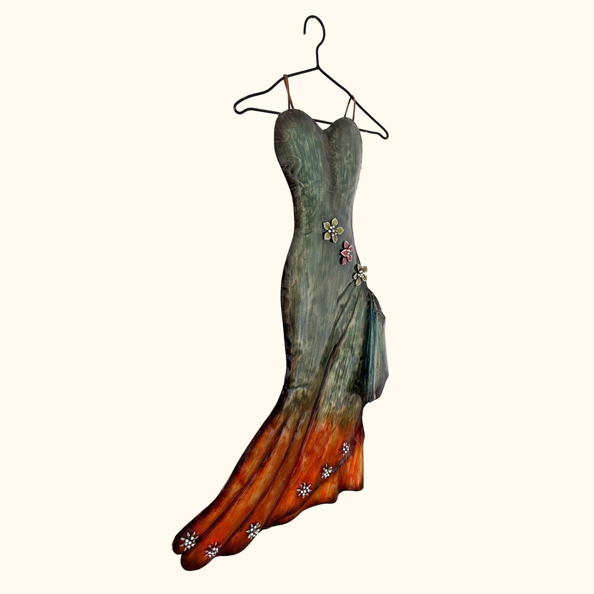 3D Metal Wall Art Hanging Dress