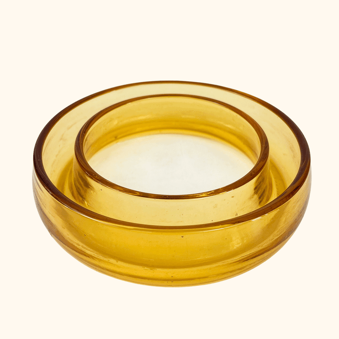 Bagley Amber Glass Posy Ring Bowl