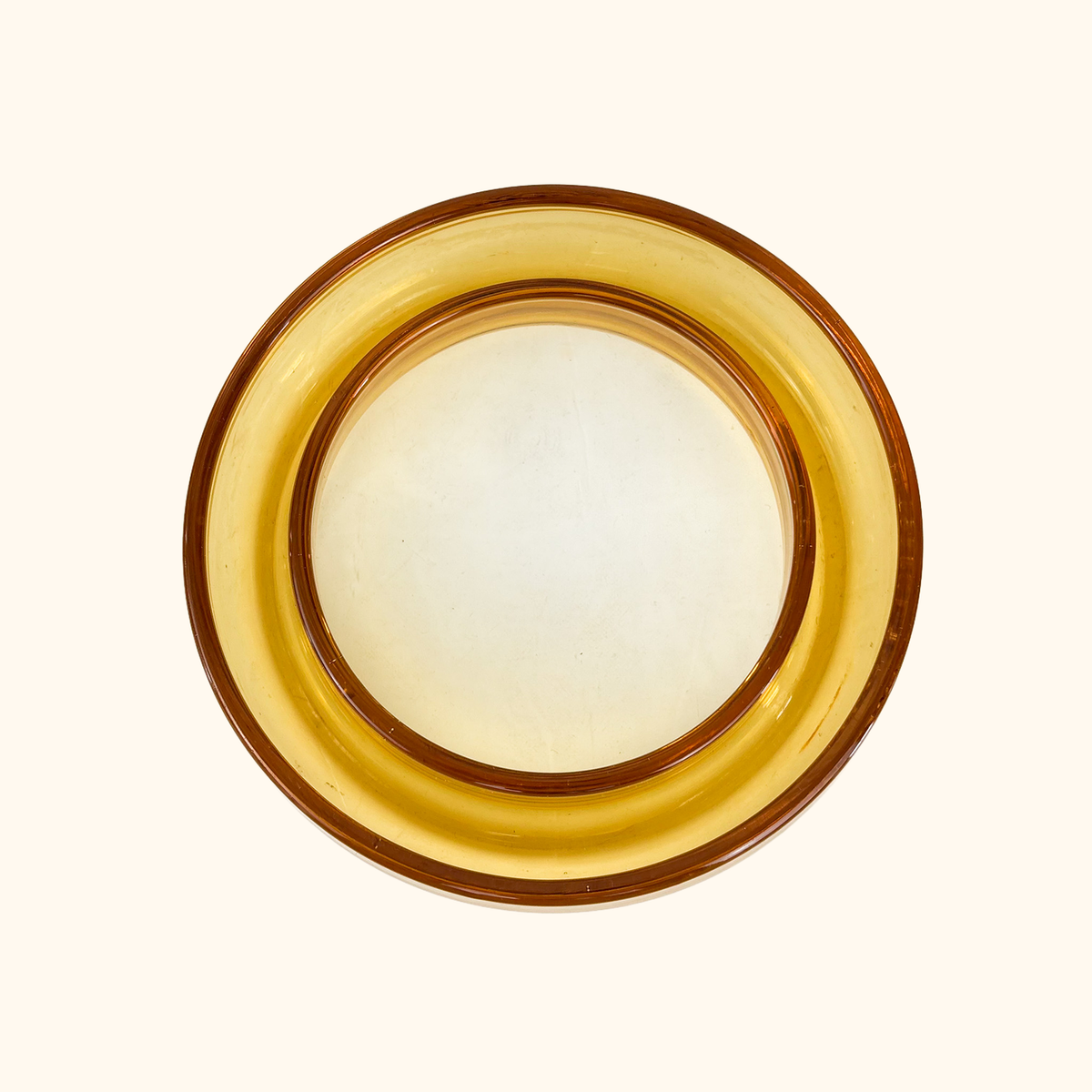 Bagley Amber Glass Posy Ring Bowl