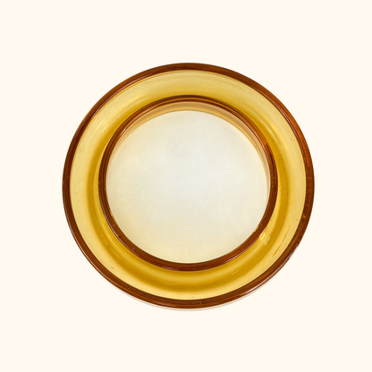 Bagley Amber Glass Posy Ring Bowl