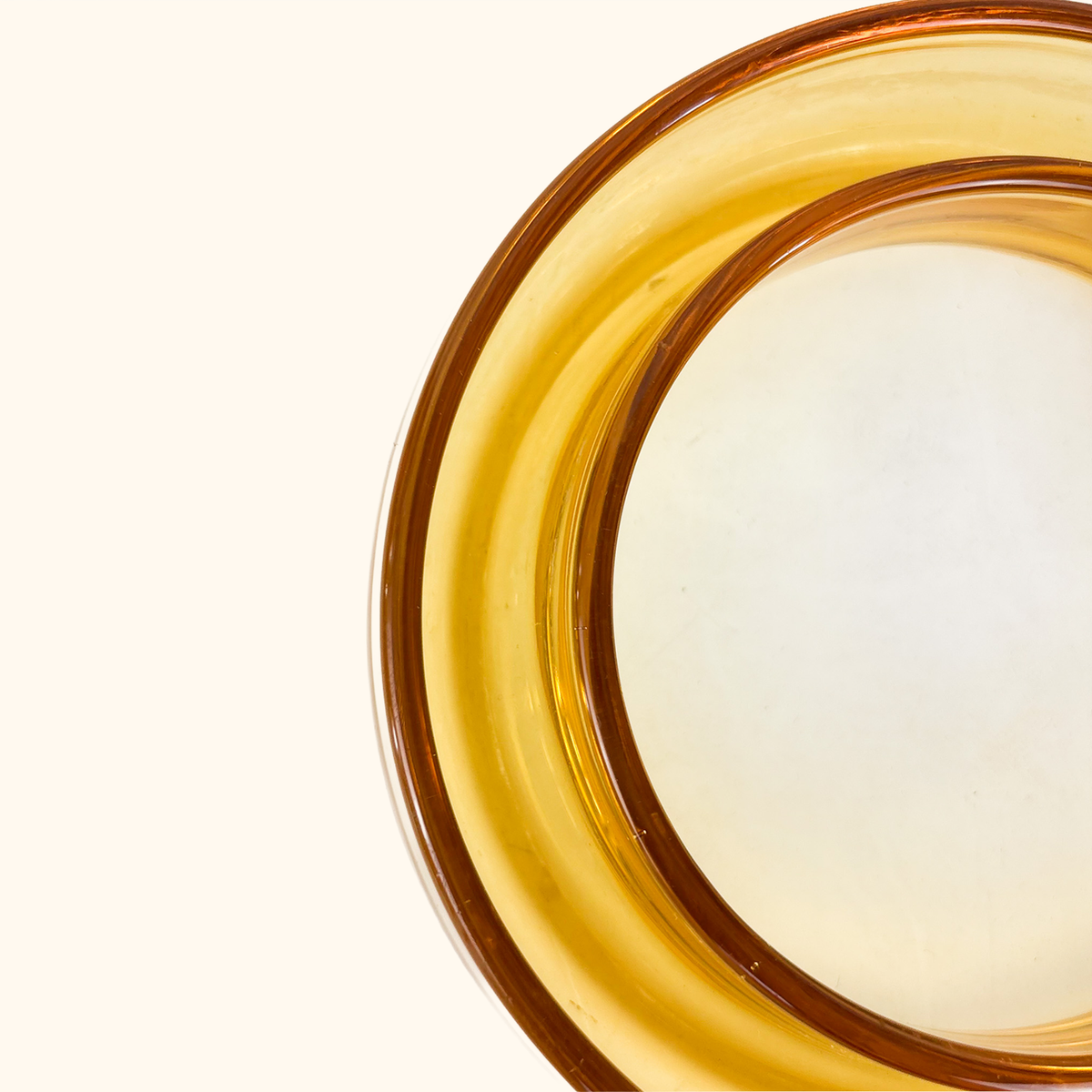 Bagley Amber Glass Posy Ring Bowl
