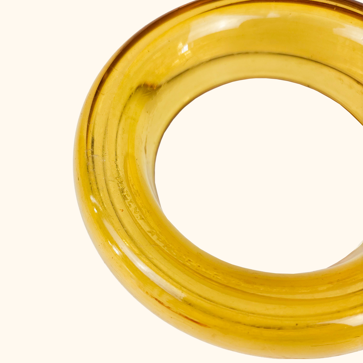Bagley Amber Glass Posy Ring Bowl