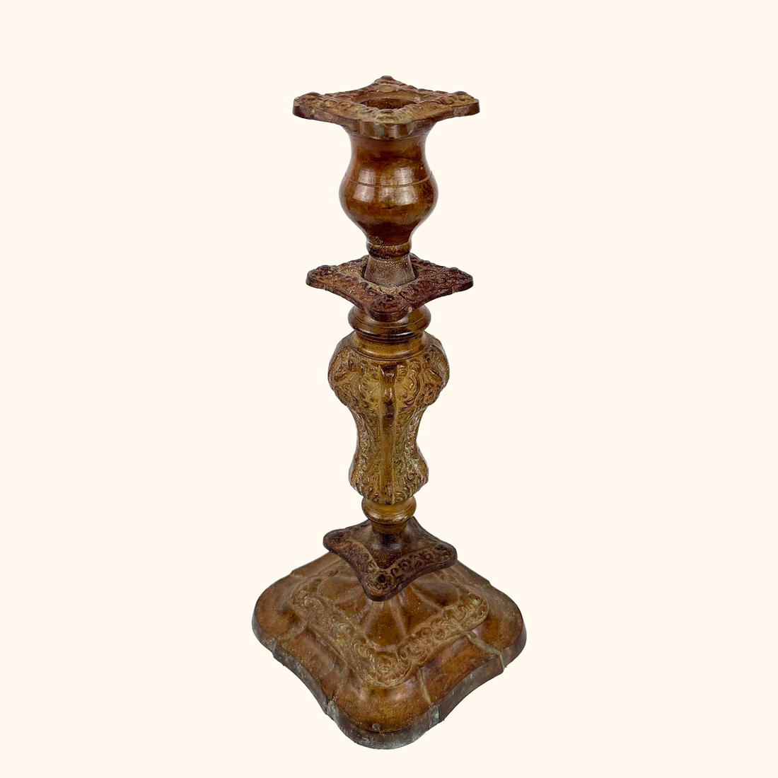 Cast Metal Large Candlestick Holder