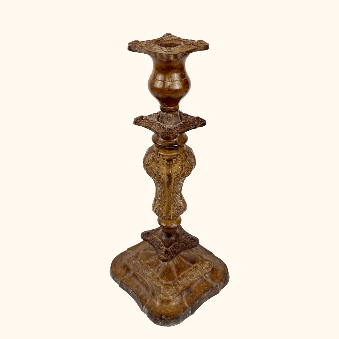 Cast Metal Large Candlestick Holder