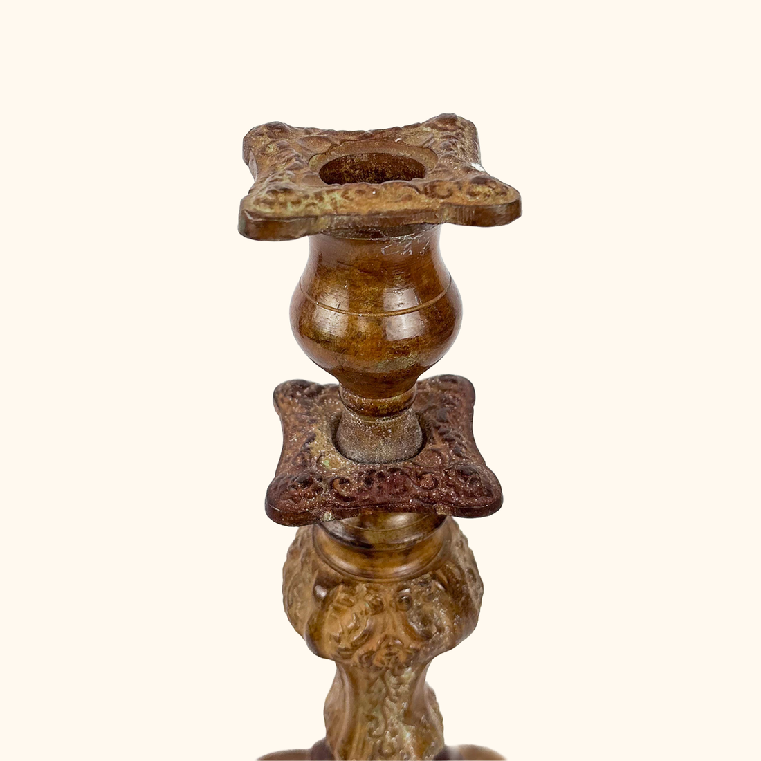 Cast Metal Large Candlestick Holder