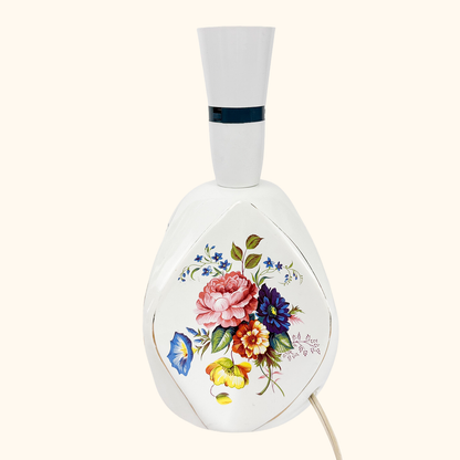 White Ceramic Floral Table Lamp Base