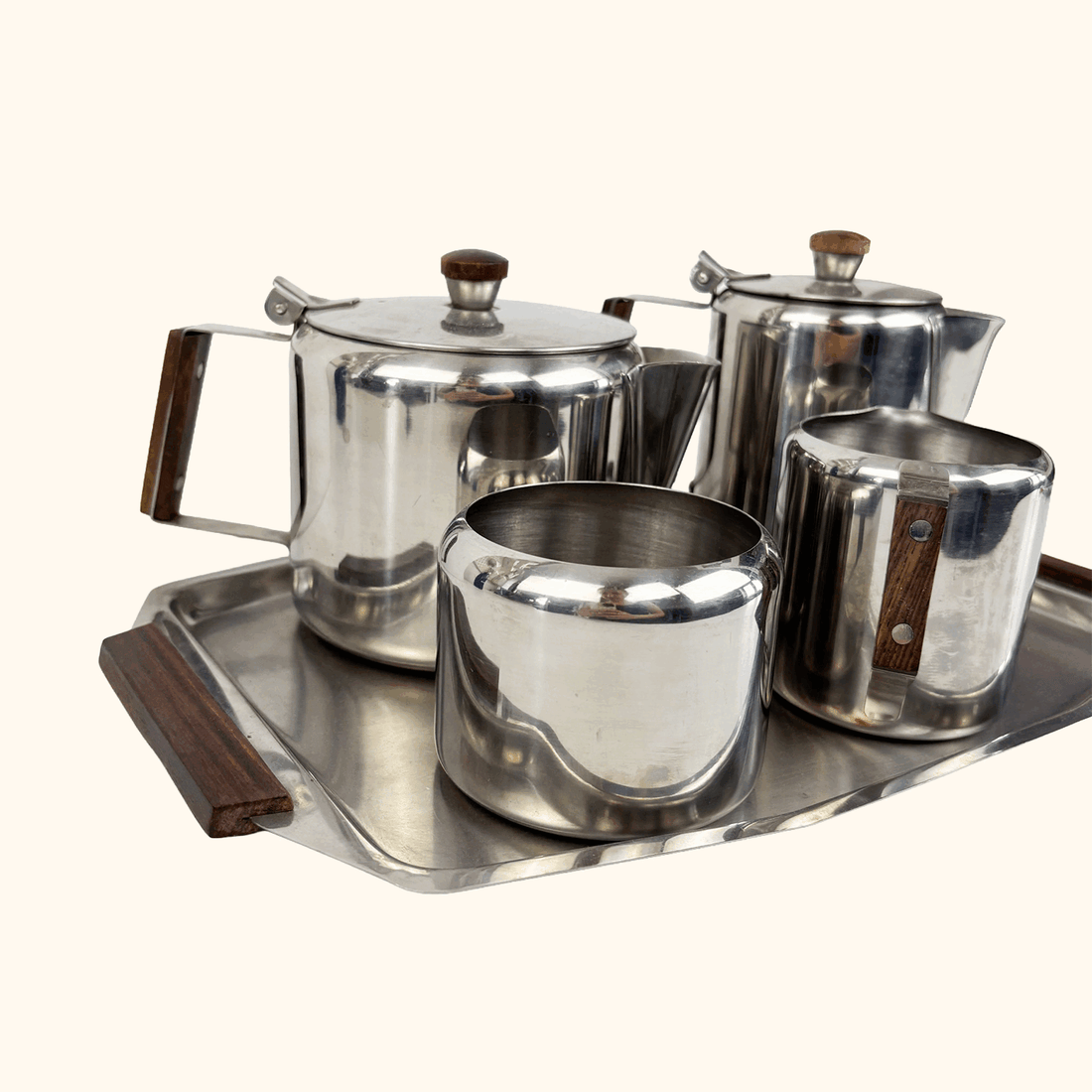 Mid Century Stainless Steel Tea Coffee Set