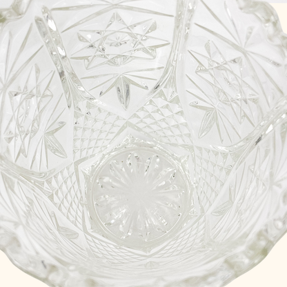 Bohemian Crystal Clear Cut Glass Vase
