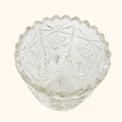 Bohemian Crystal Clear Cut Glass Vase