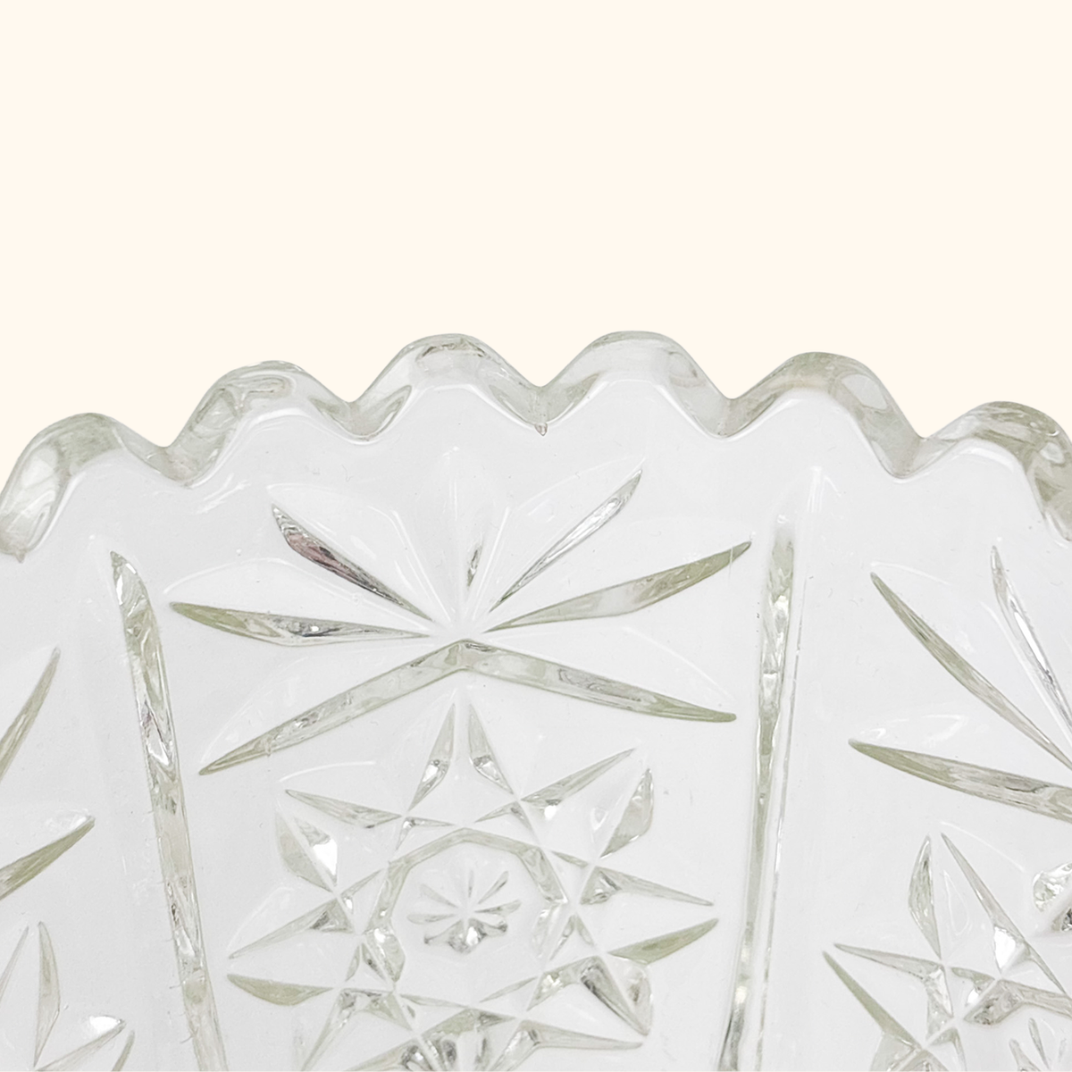 Bohemian Crystal Clear Cut Glass Vase