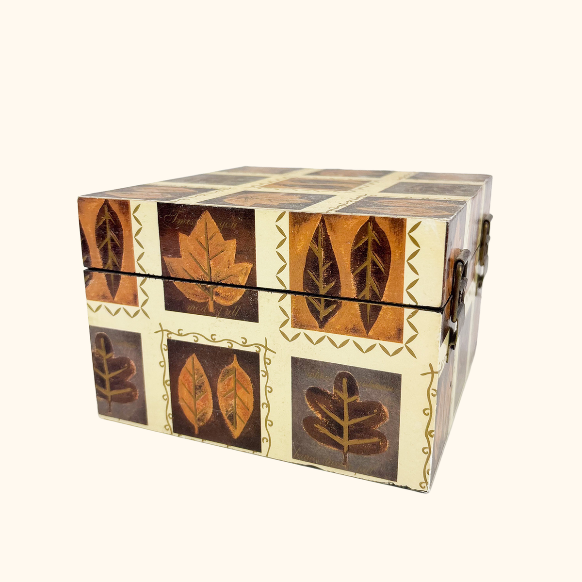 Autumn Leaf Wooden Jewellery Box Set Brown