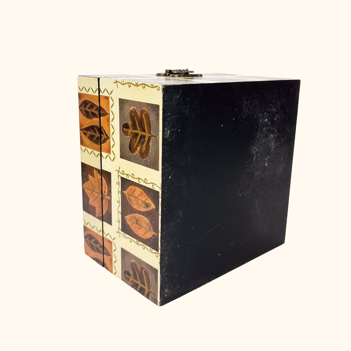 Autumn Leaf Wooden Jewellery Box Set Brown