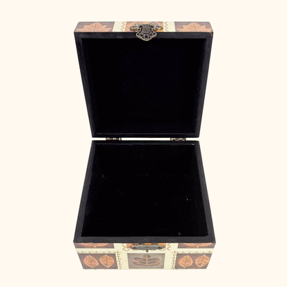 Autumn Leaf Wooden Jewellery Box Set Brown