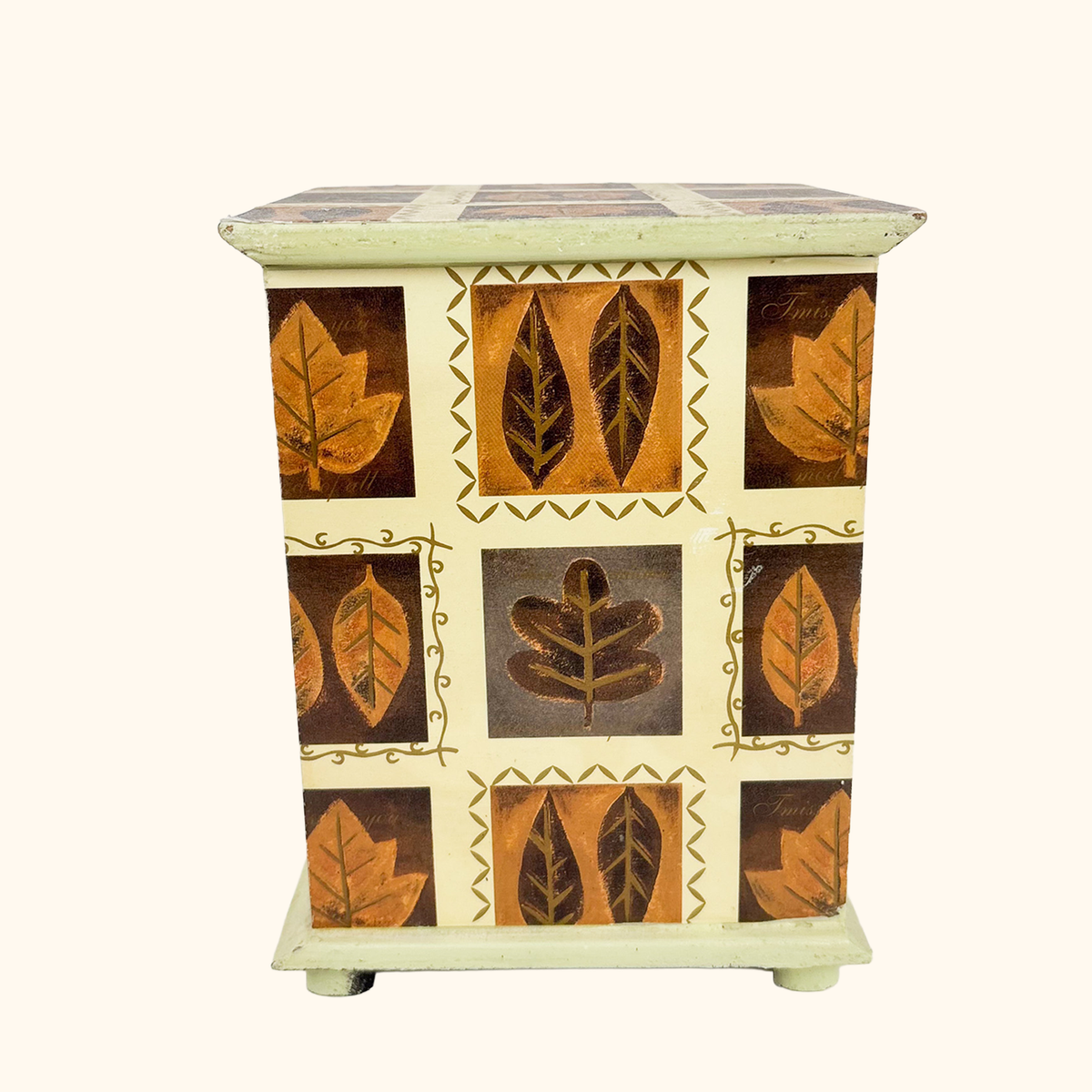 Autumn Leaf Wooden Jewellery Box Set Brown