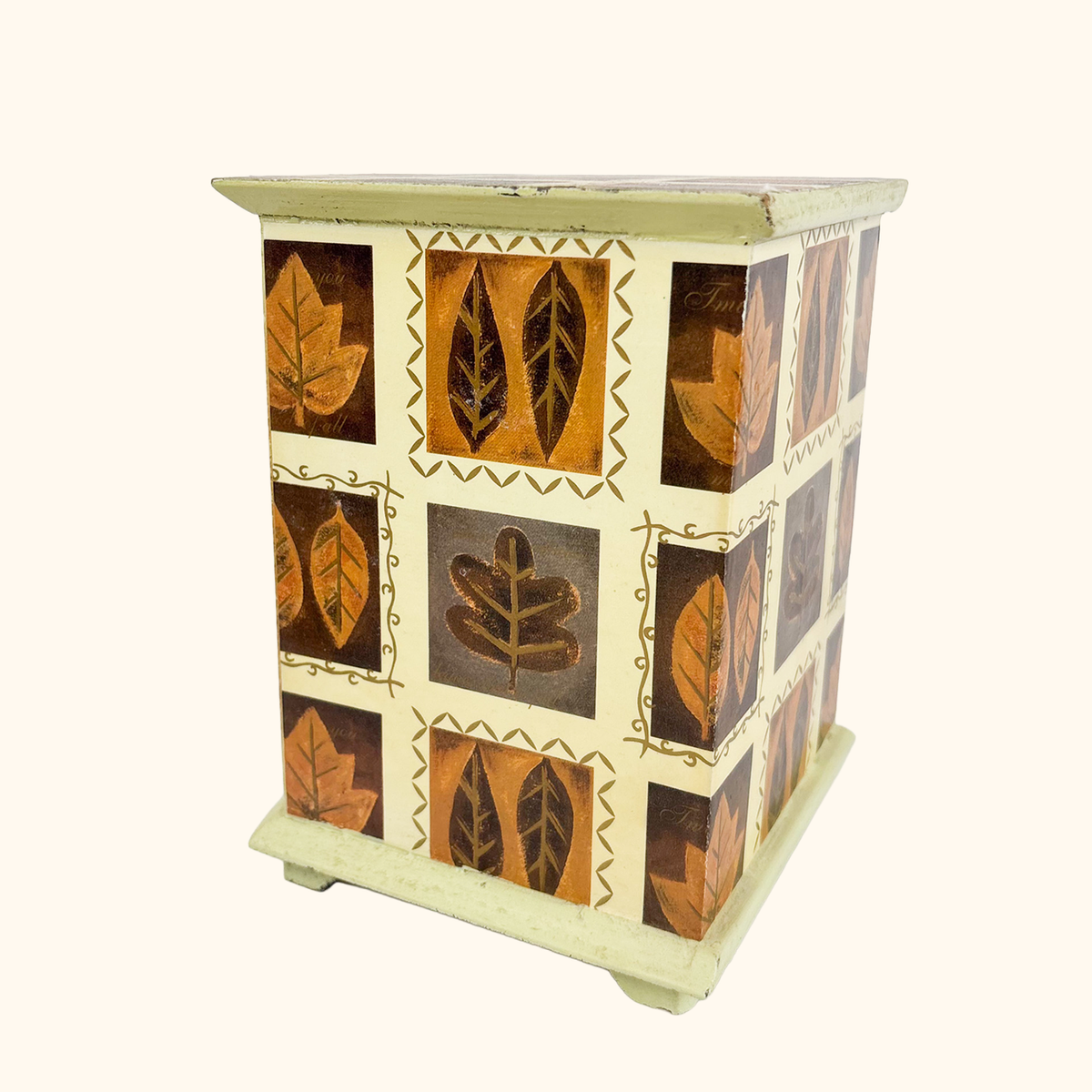 Autumn Leaf Wooden Jewellery Box Set Brown