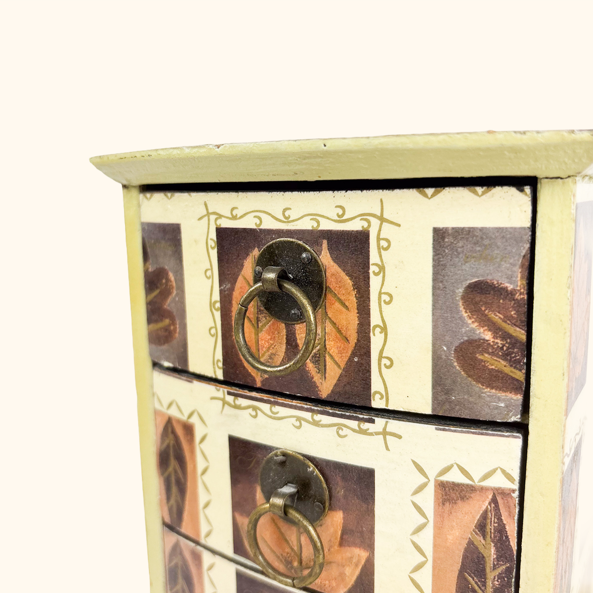 Autumn Leaf Wooden Jewellery Box Set Brown