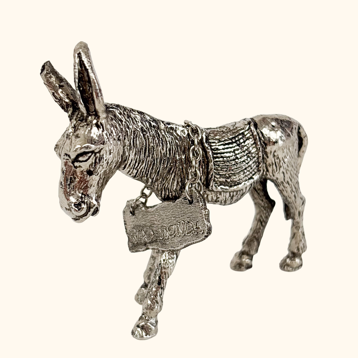 Miniature Pewter Ornaments Bull and Donkey