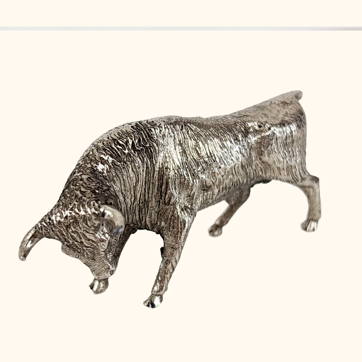 Miniature Pewter Ornaments Bull and Donkey