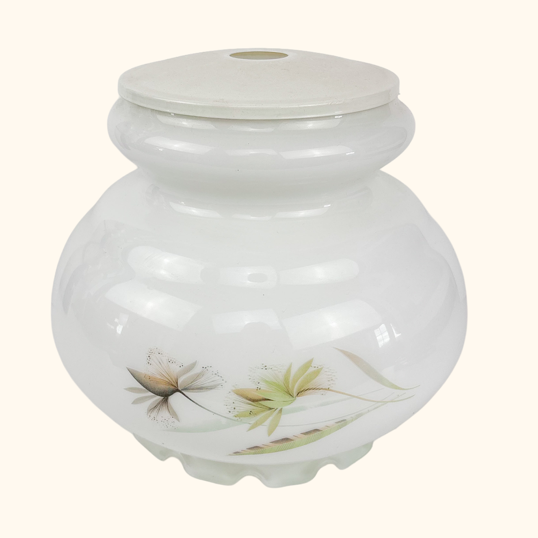 Milk Glass Ceiling Pendant Shade Vintage 1970s