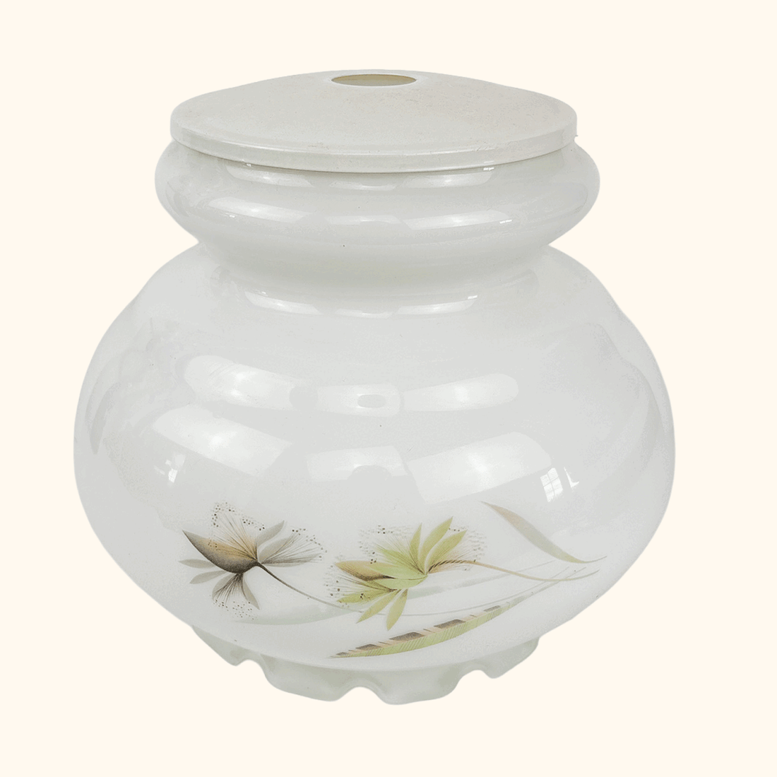 Milk Glass Ceiling Pendant Shade Vintage 1970s
