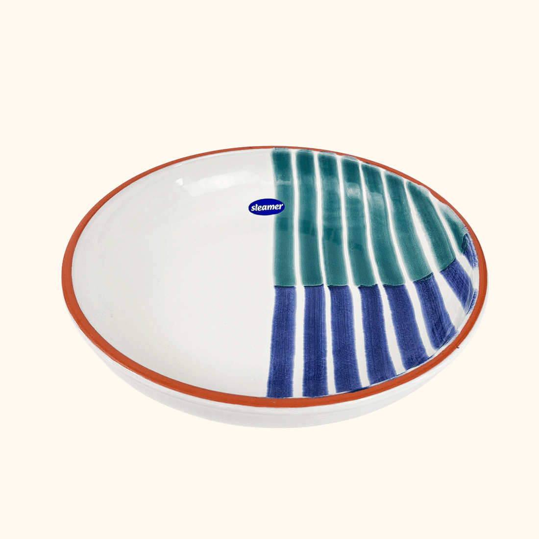 Val Do Sol Terracotta Stripe Salad Bowl
