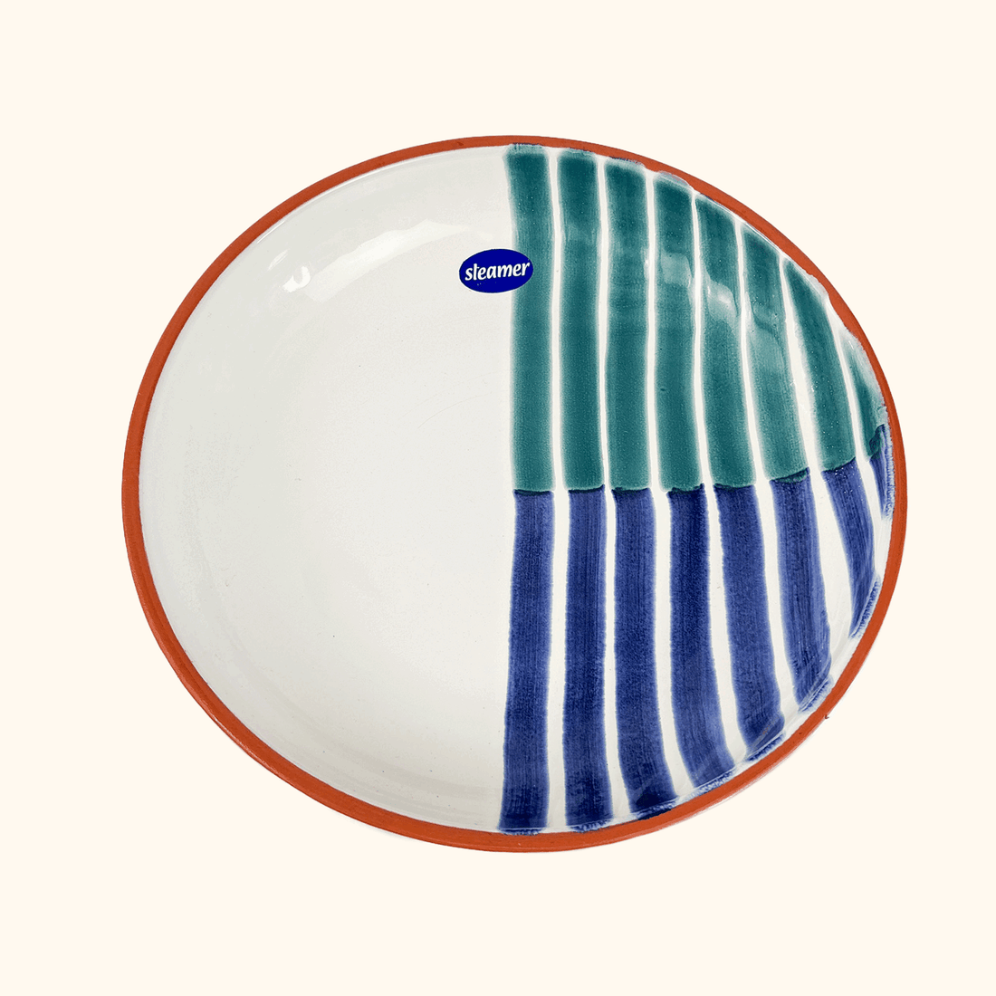 Val Do Sol Terracotta Stripe Salad Bowl
