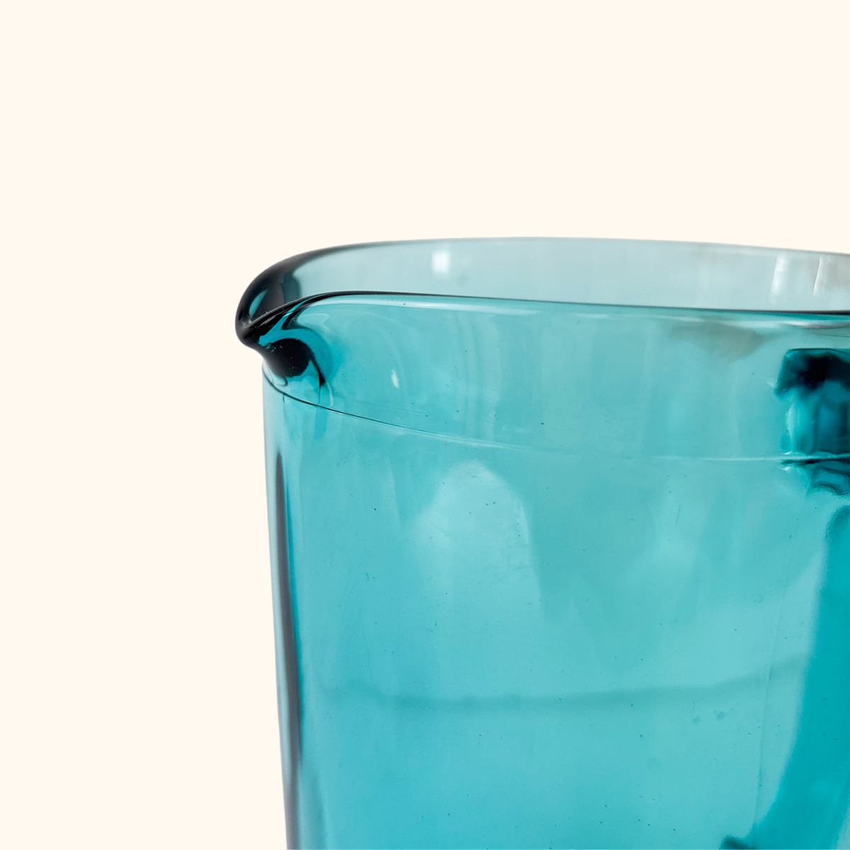 Hobnail Jug Turquoise Jade Glass Pitcher Vintage 1970s