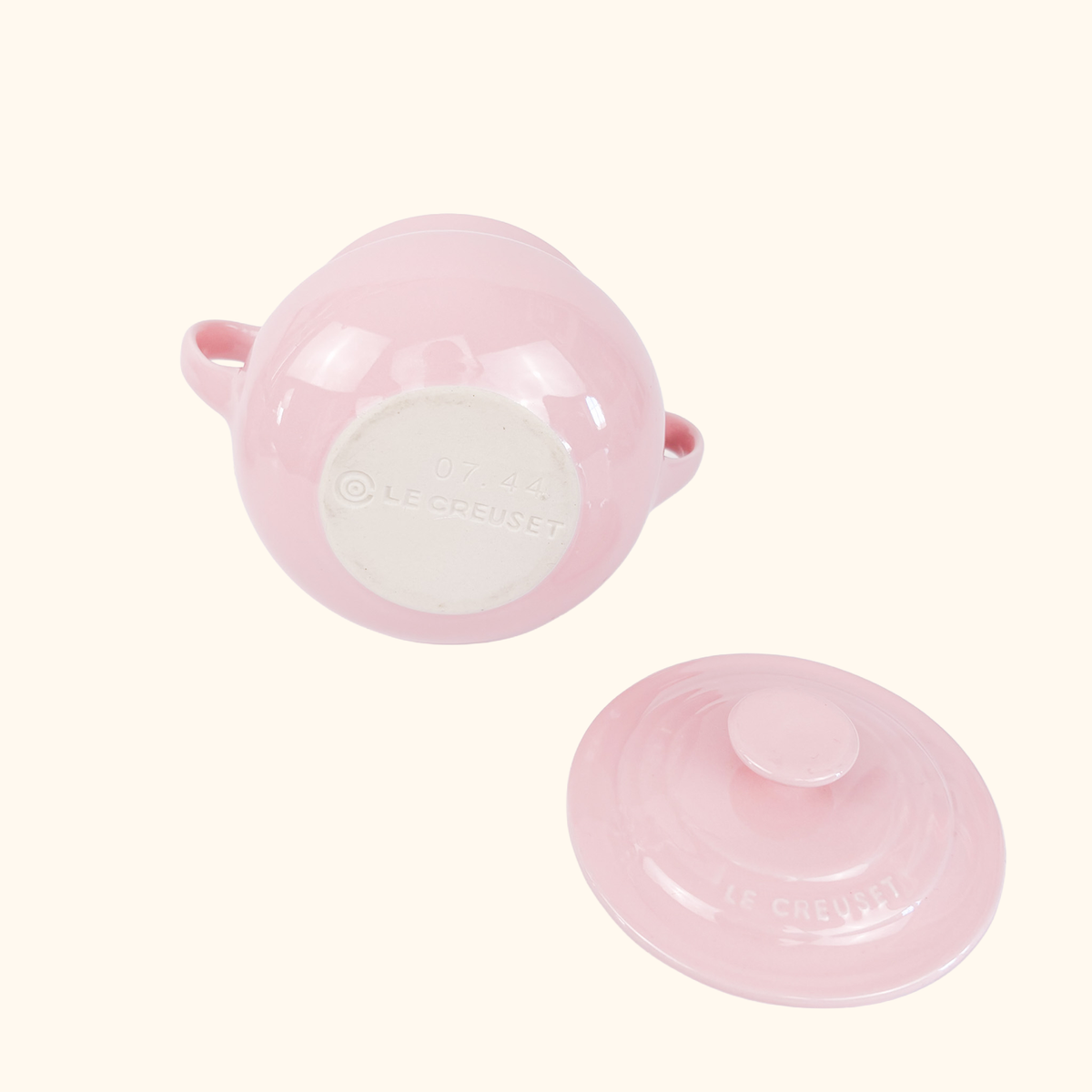 Le Creuset Shell Pink Stoneware Bean Pots with Lid - Set of 2