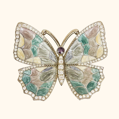 Enamel Butterfly Rhinestone Jewellery Trinket Dish