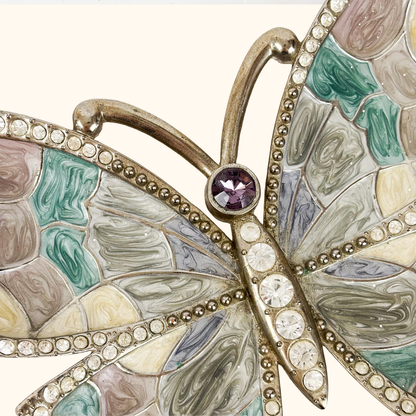 Enamel Butterfly Rhinestone Jewellery Trinket Dish