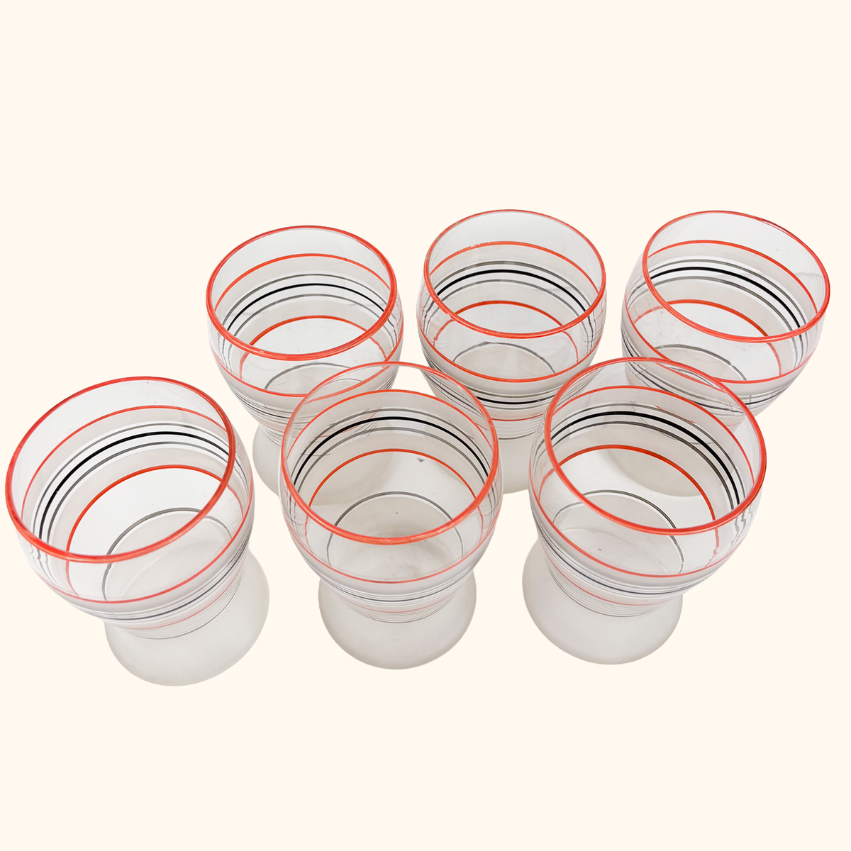 Vintage 1950s Lemonade Pitcher and Glasses Set 7pc
