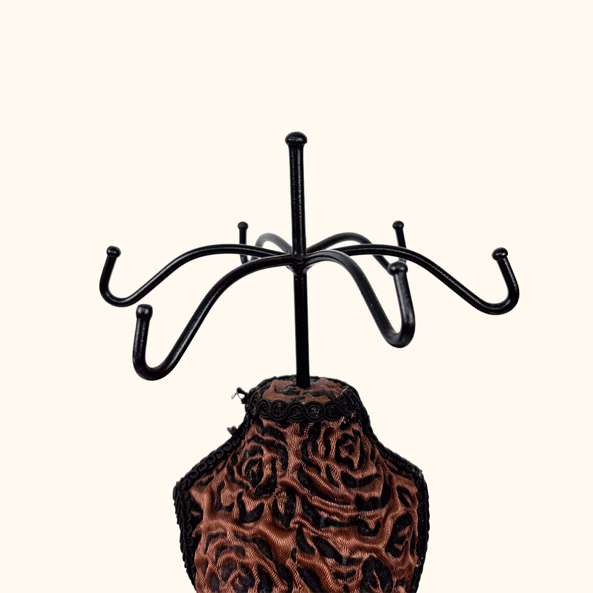 Brown Rose Fabric Mannequin Jewellery Stand