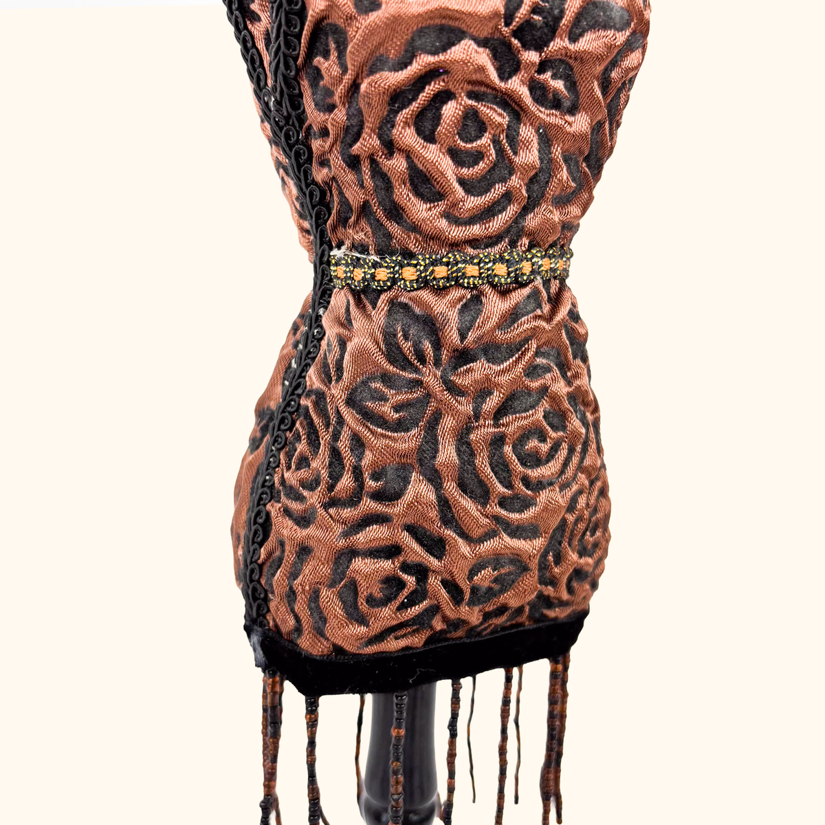 Brown Rose Fabric Mannequin Jewellery Stand