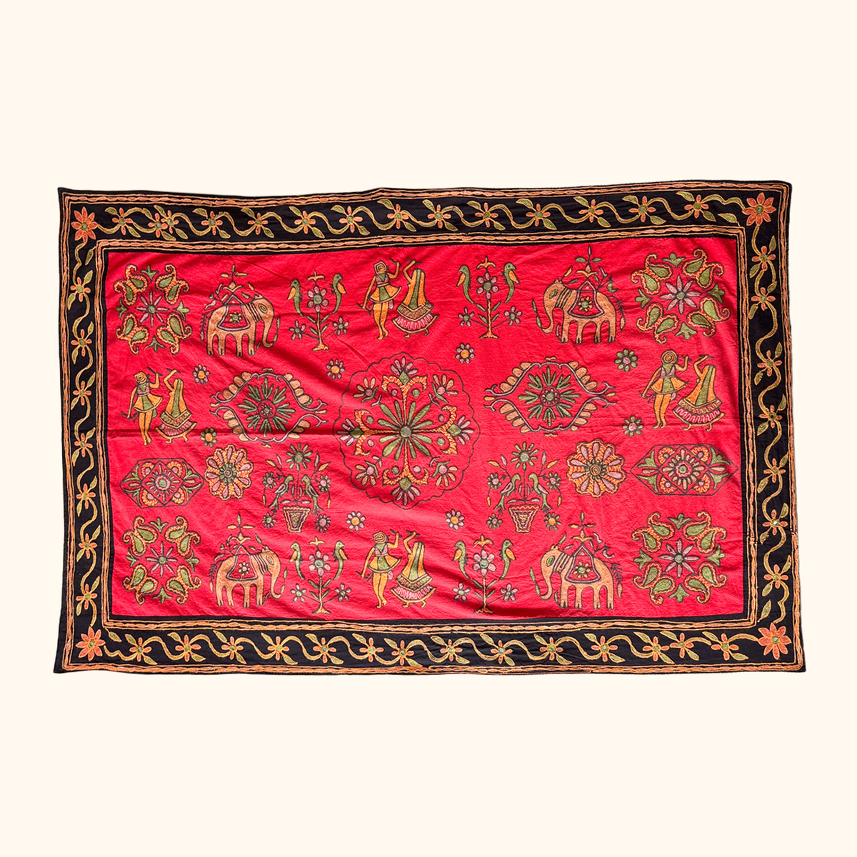 Embroidered Folk Art Tapestry