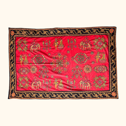 Embroidered Folk Art Tapestry