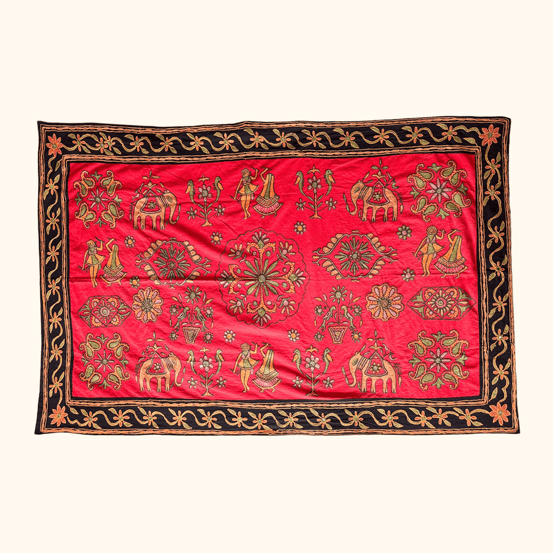 Embroidered Folk Art Tapestry