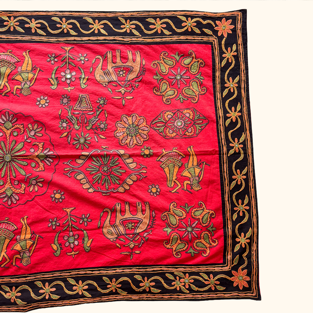 Embroidered Folk Art Tapestry