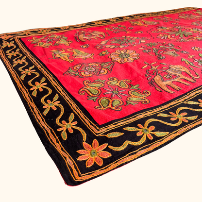 Embroidered Folk Art Tapestry